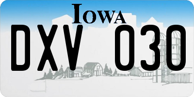 IA license plate DXV030