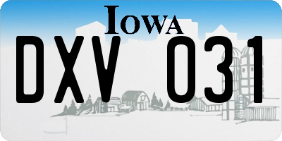 IA license plate DXV031