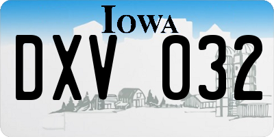 IA license plate DXV032