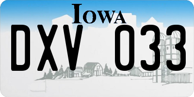 IA license plate DXV033