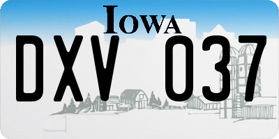 IA license plate DXV037