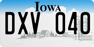 IA license plate DXV040