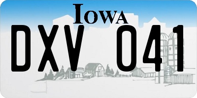 IA license plate DXV041