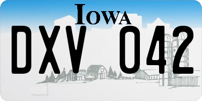 IA license plate DXV042