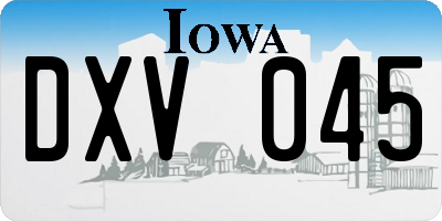 IA license plate DXV045