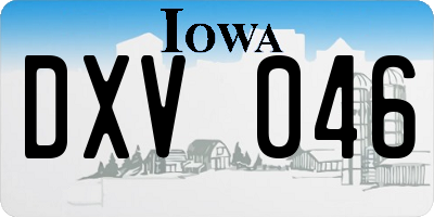 IA license plate DXV046