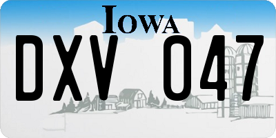 IA license plate DXV047