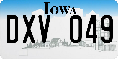 IA license plate DXV049