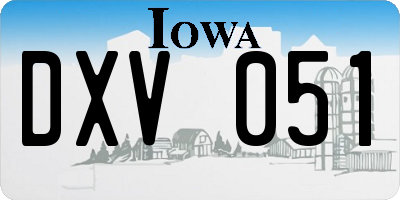 IA license plate DXV051