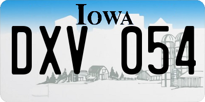 IA license plate DXV054