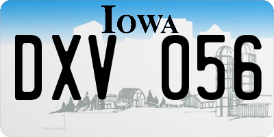 IA license plate DXV056