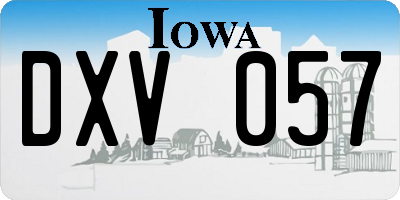 IA license plate DXV057