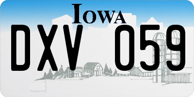 IA license plate DXV059