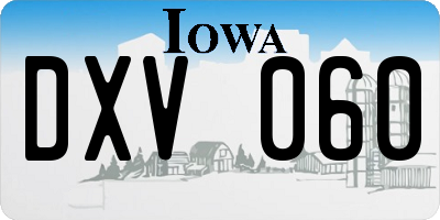 IA license plate DXV060