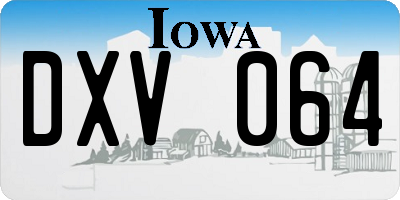 IA license plate DXV064