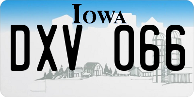 IA license plate DXV066