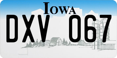 IA license plate DXV067