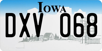 IA license plate DXV068