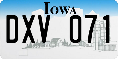 IA license plate DXV071