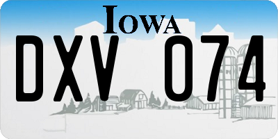 IA license plate DXV074