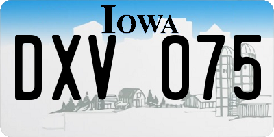 IA license plate DXV075