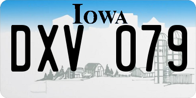 IA license plate DXV079