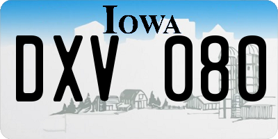 IA license plate DXV080