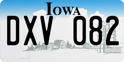 IA license plate DXV082