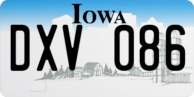 IA license plate DXV086