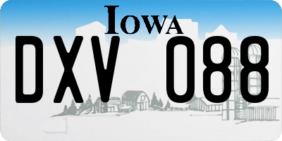 IA license plate DXV088