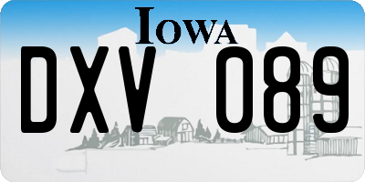 IA license plate DXV089