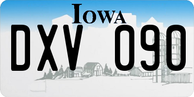 IA license plate DXV090