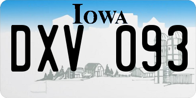 IA license plate DXV093