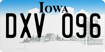 IA license plate DXV096