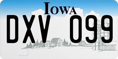 IA license plate DXV099