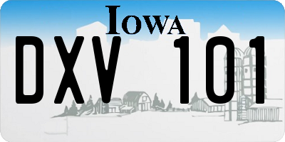IA license plate DXV101