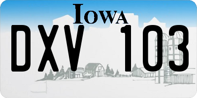 IA license plate DXV103