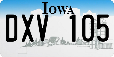IA license plate DXV105