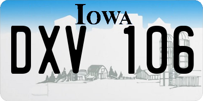 IA license plate DXV106
