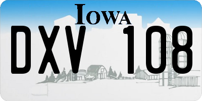 IA license plate DXV108