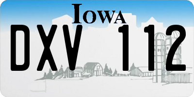IA license plate DXV112