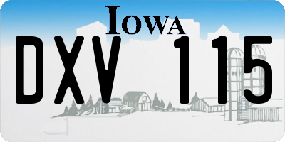 IA license plate DXV115
