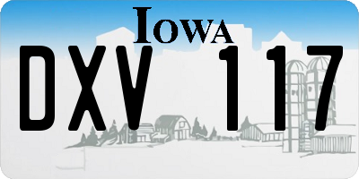 IA license plate DXV117
