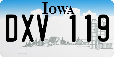 IA license plate DXV119