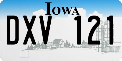 IA license plate DXV121