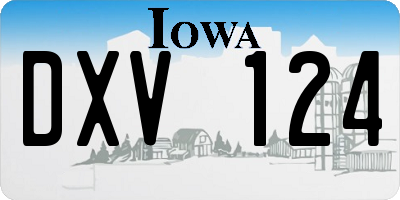 IA license plate DXV124
