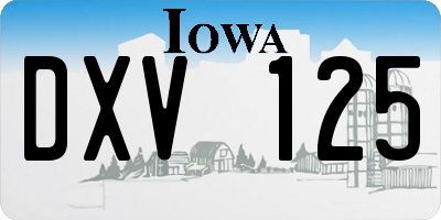 IA license plate DXV125