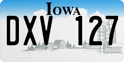 IA license plate DXV127