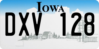 IA license plate DXV128