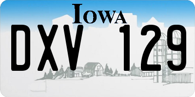 IA license plate DXV129